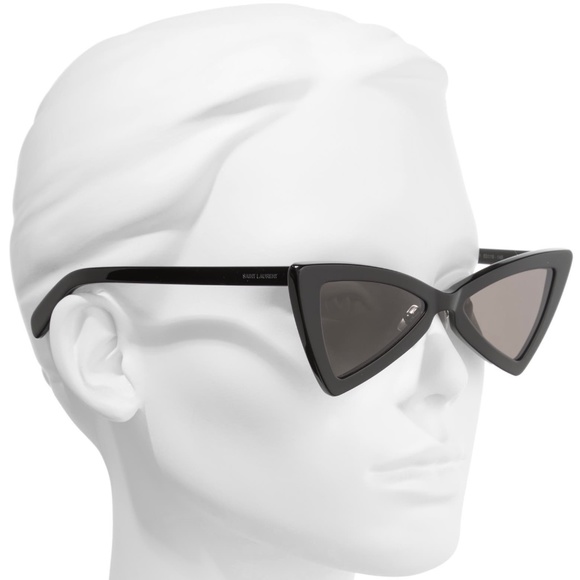 SAINT LAURENT SL 207 Jerry Triangular Acetate Frame Sunglasses in Black - Picture 3 of 4